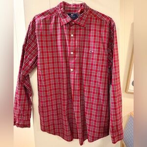 Vineyard Vines Men's Red Plaid Button Down Shirt